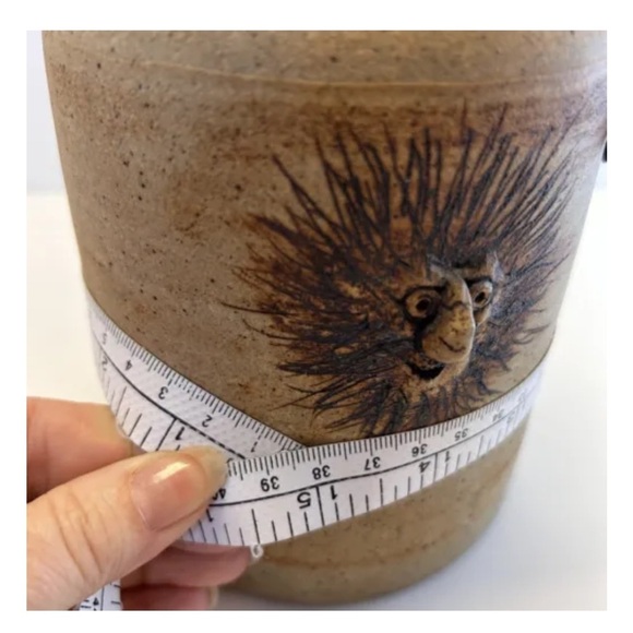 Ugly Face Stoneware Crock Jug Vase - Picture 6 of 9